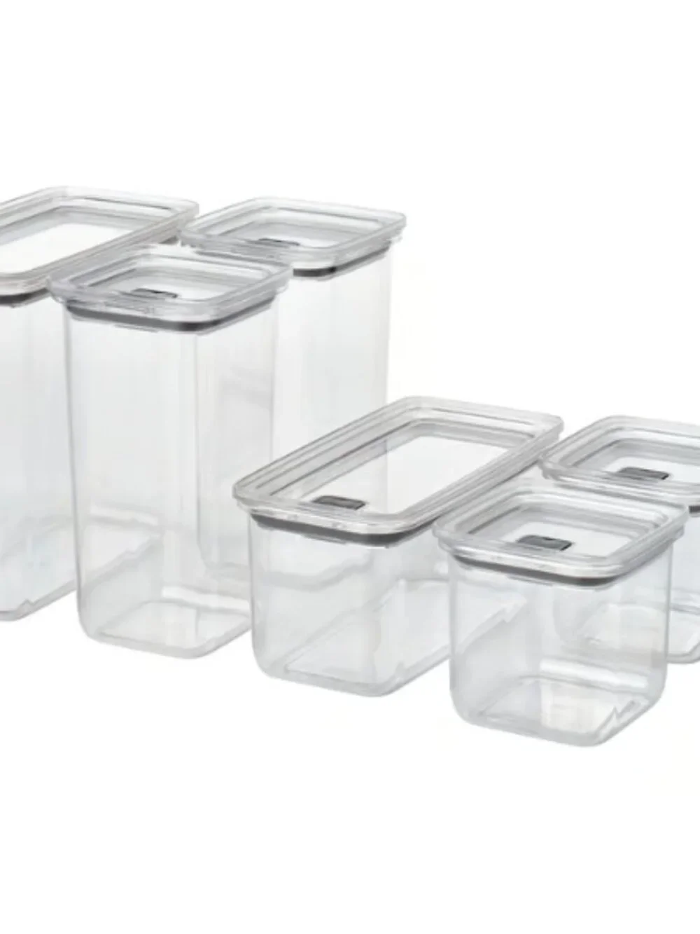 KORALLVIPPA 505.994.16 Dry food jar with lid, set of 6, clear
